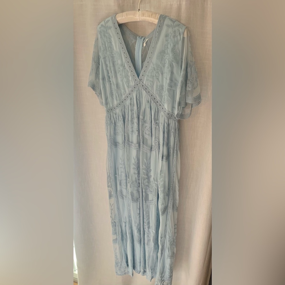 Pinkblush maternity dress in light blue, size L